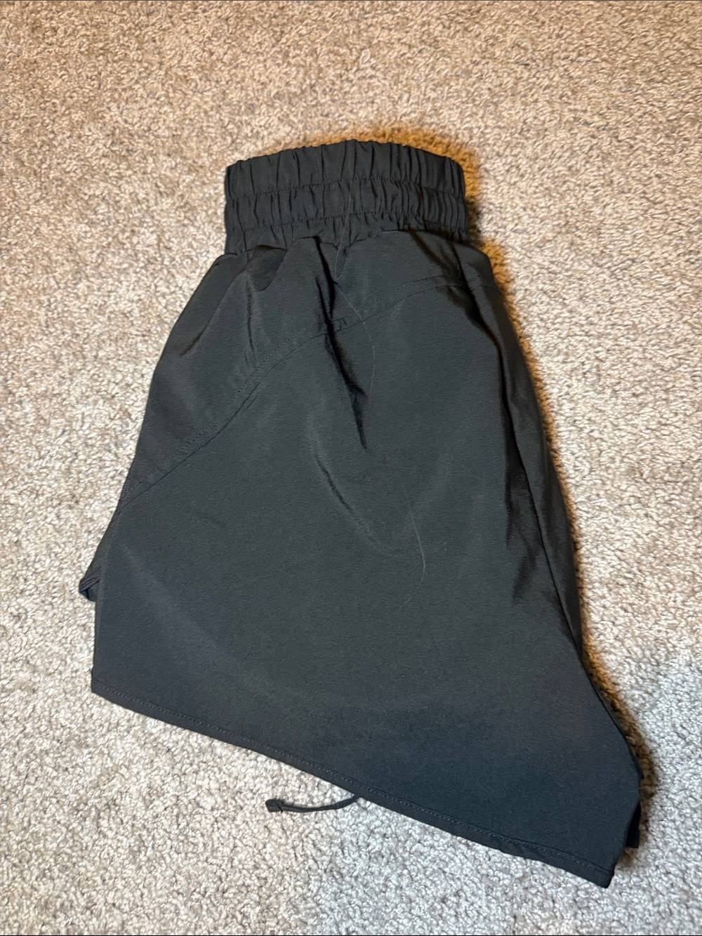 Black Elastic Waist Shorts